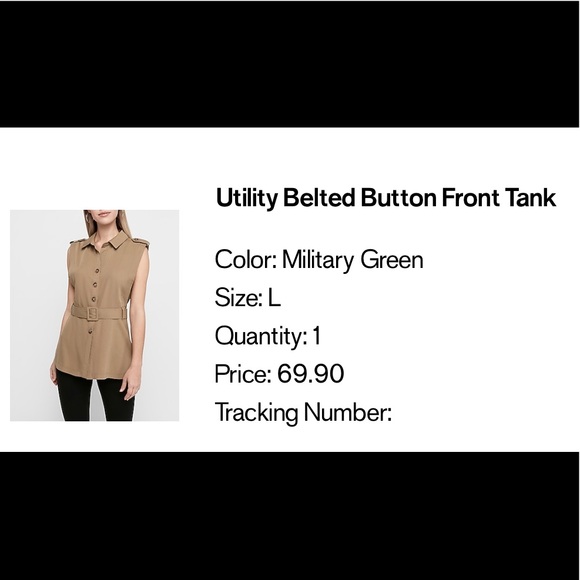 Express Utility Belted Botton Front Tank | Size L - Picture 9 of 9